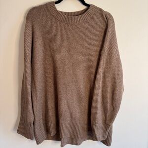 Old Navy Women Brown Chunky Knit Sweater XL Cozy Crewneck Pullover